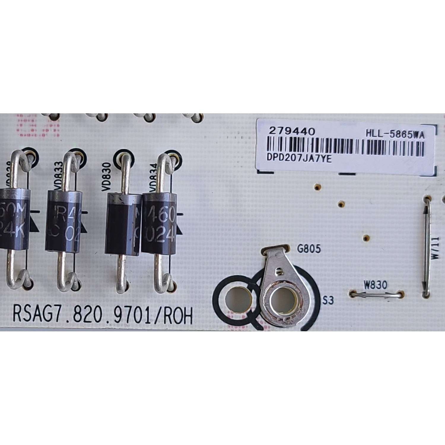 FUENTE DE PODER PARA TV HISENSE / NUMERO DE PARTE 279440 / RSAG7.820.9701/ROH / CQC16134139053 / PANEL HD700X1U91-L1/WG/S0/GM/ROH / MODELO 70H6570G	 - Imagen 3